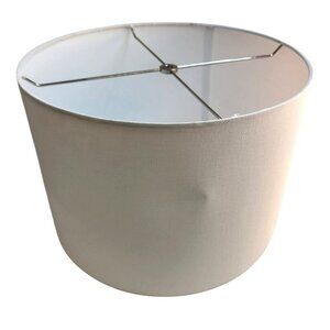 White Drum Lamp Shade 14" Diameter x 10" Height Polyester & Metal Frame Nice and